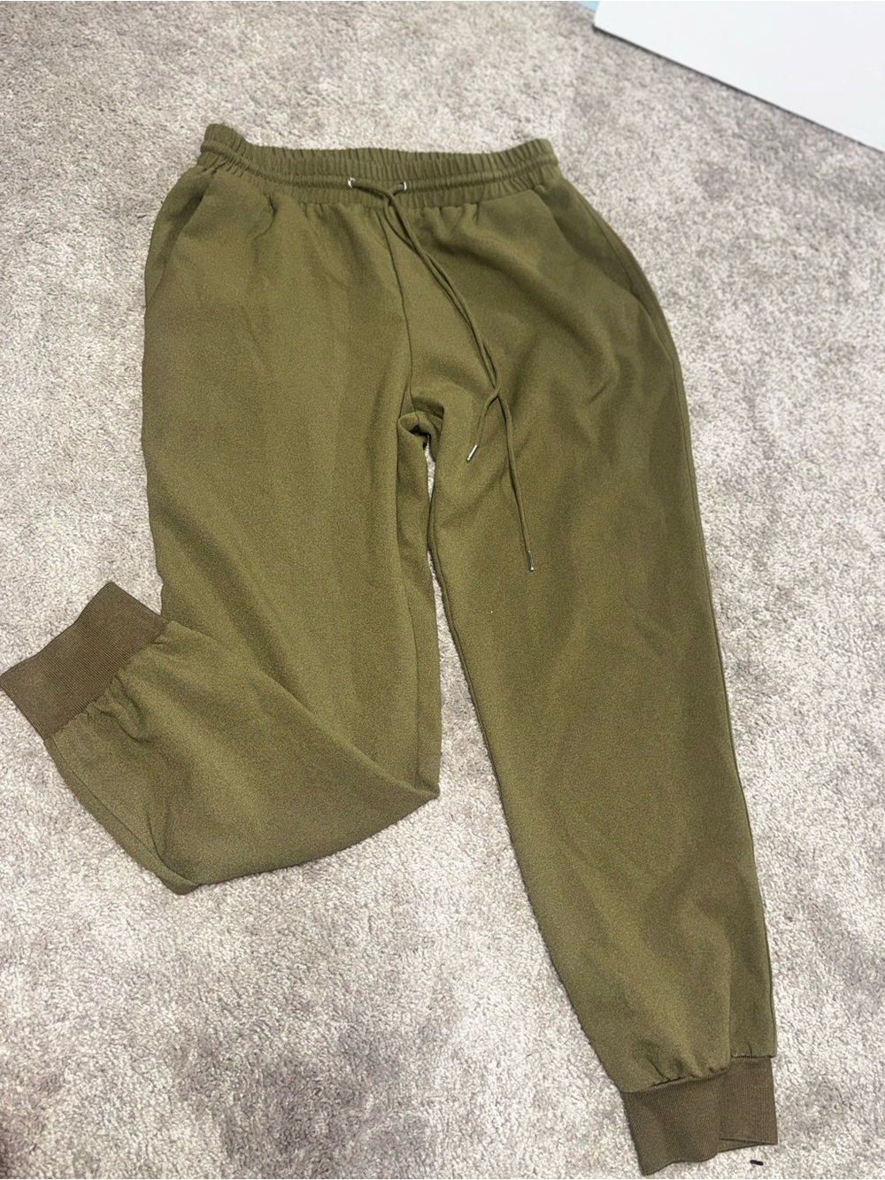 Shinestar Women’s Large Olive Green Jogger Pants Cotton Stretch